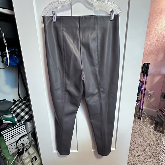 Ann Taylor Petite Imitation Leather Pants - Picture 2 of 5